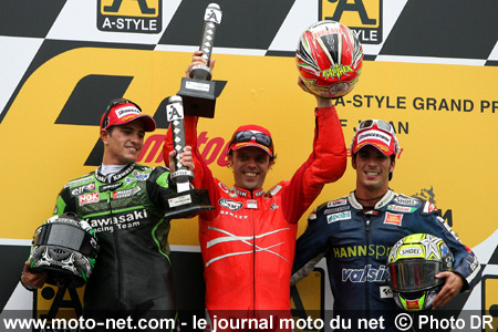 1er Loris Capirossi, 2ème Randy de Puniet et 3ème Toni Elias - Grand Prix Moto du Japon 2007 : le tour par tour sur Moto-Net.Com