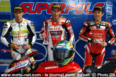 Ryuichi Kiyonari, Troy Bayliss et Noriyuki Haga - Mondial Superbike Angleterre 2008 : Dimanche marquant à Brands-Hatch...
