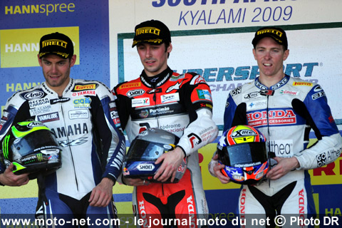 Eugene Laverty 1er, Cal Crutchlow 2ème et Mark Aitchison 3ème - Mondial Superbike Afrique du Sud 2009 : Quadruplé de Ducati Xerox à Kyalami !