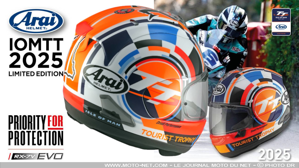 Arai dévoile son casque moto RX-7V Evo Tourist Trophy 2025