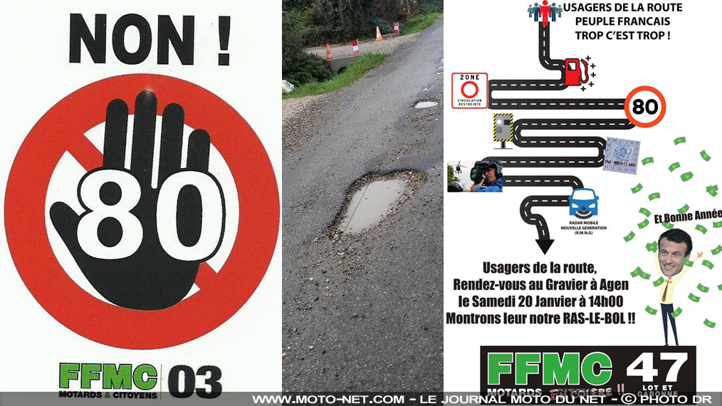 Premières mobilisations des motards contre la vitesse à 80 km/h