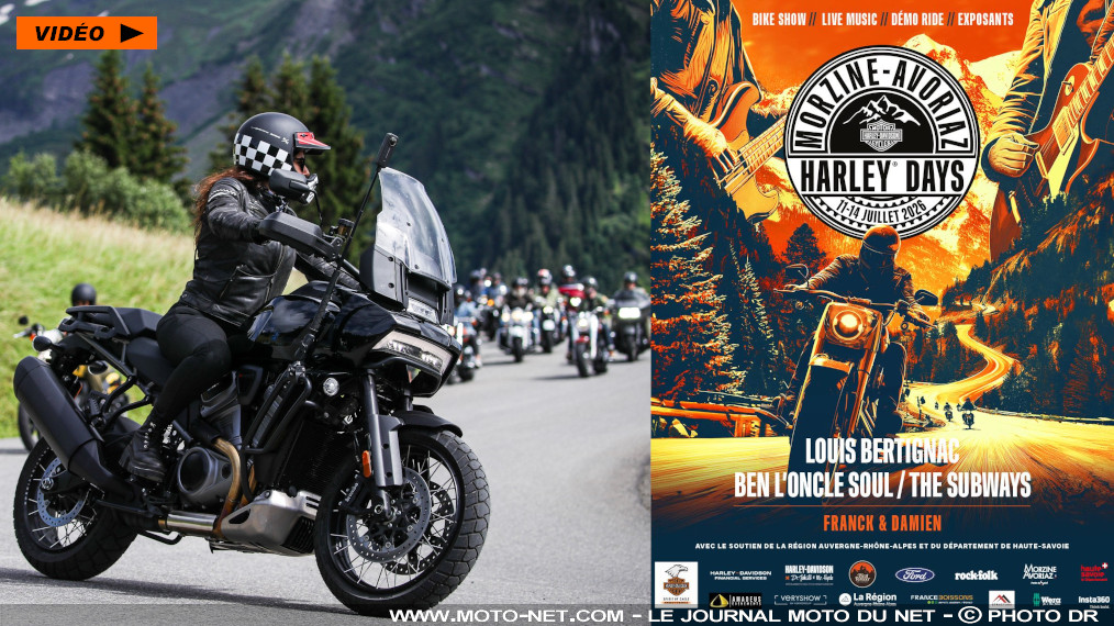 Les 10èmes Morzine-Avoriaz Harley Days du 11 au 14 juillet 2026

Mer, montagne, mer, montagne... Tous les deux ans, en alternance avec les Opale Harley Days en septembre, des dizaines de milliers de bikers de France - et d'Europe - profitent du 14 juillet pour se réunir aux Morzine-Avoriaz Harley Days. Moto-Net.Com vous livre le programme 2026. Et la programmation musicale, ''of course'' !
