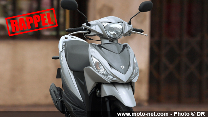 Rappel des scooters Suzuki Address de 2015 à 2018