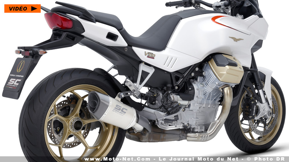 Le silencieux SC-Project SC1-R pour la Moto Guzzi V100 Mandello